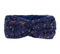 Bandeau Cache-Oreilles Bandeau en laine tricotée, doublure intérieure velours long grain, devant torsadé coupe-vent, chaud(Dark blue)