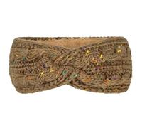 Bandeau Cache-Oreilles Bandeau en laine tricotée, doublure intérieure velours long grain, devant torsadé coupe-vent, chaud(Camel)