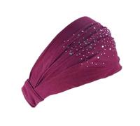Bandeau Cache-Oreilles Bandeaux à strass for cheveux, larges, élastiques et extensibles, for femmes, coiffes, foulards, turbans, accessoires for cheveux(Red)