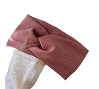 Bandeau Cache-Oreilles Bandeaux larges en cachemire for femmes, bandeaux élastiques croisés, turbans doux, bandanas unis, foulards, accessoires for cheveux(Brick red)