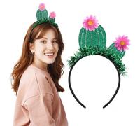 Bandeau Cactus de Fête 2 Pcs Vert, Serrage Tête Bandeau Halloween | Felt, Glitter et Cloth, Ajustable pour Costumes, Photo Booth, Anniversaire, Noël, Nouvel An