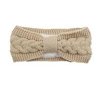 Bandeau chaud pour femme - Bandeau tricoté élastique - Bandeau d'hiver - Accessoire pour cheveux - Pour femme et fille - Sport de plein air - Beige