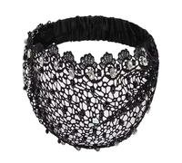 Bandeau cheveux en dentelle pour femme | élastique avec œillets vintage décoré de strass, bandeau extra large en dentelle pour femme | pour cérémonies de mariage et pour la détente du temps libre