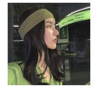 Bandeau Cheveux Femme Bandeau de sport élastique en coton couleur unie for homme et femme, accessoire maquillage extensible for le fitness yoga(Green)