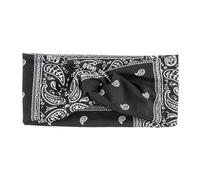 Bandeau Cheveux Femme Bandeau élastique à fleurs for cheveux, Pilates, yoga, fitness, course pied, cyclisme, bandeau anti-transpiration, turban, maquillage, cerceau for(Black)