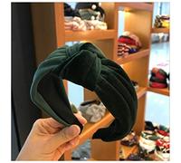 Bandeau Cheveux Femme Boutique accessoires de cheveux velours de femme velours milieu noué bandeau latérale à la mode mode hairbands lavage sport hoop coiffe Bandeau Cheveux Homme(Black Green)