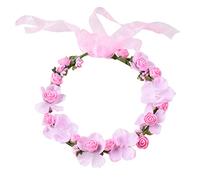 Bandeau Cheveux Femme Coiffure Bridal Peigne Cheveux Handmade Perles Accessoires Coiffure De Mariée Mariée Mariage Bandeau Cheveux Homme(Pink)