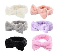 Bandeau Cheveux Femme Ensemble de bandeaux faciaux Spa 6 pièces-polaire douce for le maquillage, lavage du visage, les soins la peau, Yoga(COLOR 08)