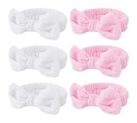 Bandeau Cheveux Femme Ensemble de bandeaux faciaux Spa 6 pièces-polaire douce for le maquillage, lavage du visage, les soins la peau, Yoga(COLOR 05)