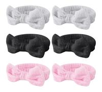 Bandeau Cheveux Femme Ensemble de bandeaux faciaux Spa 6 pièces-polaire douce for le maquillage, lavage du visage, les soins la peau, Yoga(COLOR 01)