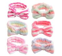 Bandeau Cheveux Femme Ensemble de bandeaux faciaux Spa 6 pièces-polaire douce for le maquillage, lavage du visage, les soins la peau, Yoga(COLOR 02)