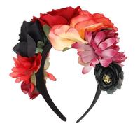 Bandeau Cheveux Femme Fleur Rose Orange Polyester Halloween Fête | Accessoire Léger Confortable, Apparence Réaliste Adorable, pour Autoportrait et Festival