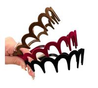 Bandeau Cheveux Femme Flocking Plastic Teeth Headbands Winter Wavy Headband With Big Combs Non-slip Hair Bands For Women Accessories(Mixed(3pcs))