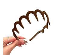 Bandeau Cheveux Femme Flocking Plastic Teeth Headbands Winter Wavy Headband With Big Combs Non-slip Hair Bands For Women Accessories(Brown(1pcs))