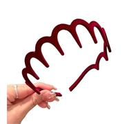 Bandeau Cheveux Femme Flocking Plastic Teeth Headbands Winter Wavy Headband With Big Combs Non-slip Hair Bands For Women Accessories(Red(1pcs))