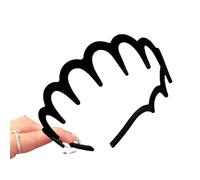 Bandeau Cheveux Femme Flocking Plastic Teeth Headbands Winter Wavy Headband With Big Combs Non-slip Hair Bands For Women Accessories(Black(1pcs))