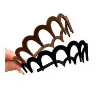 Bandeau Cheveux Femme Flocking Plastic Teeth Headbands Winter Wavy Headband With Big Combs Non-slip Hair Bands For Women Accessories(Brown Black(2pcs))