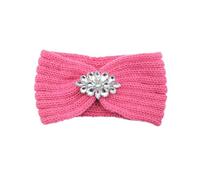 Bandeau Cheveux Femme Hiver Bandes de cheveux tricotées avec strass for femmes, élégantes, Protection des oreilles, couvre-tête, exercice de lavage du visage, Yoga, couvre-chef chaud(Peach Pink)