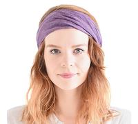 Bandeau Cheveux Femme Pré-Attaché - Serre Tete Homme 100% Coton Bio Foulard Danse Bandana Pirate Large Chimio Pourpre L