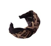 Bandeau Cheveux Fille Accessoires for cheveux en tissu for femmes, imprimé léopard Simple, couleur unie, couleur contrastée, bandeau noué à larges bords(Black)