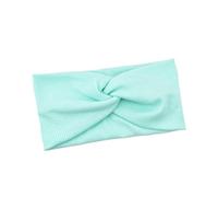 Bandeau Cheveux Fille Femmes filles couleur unie bandeaux tricoté coton bandes de cheveux Vintage croix Turban pansement Bandanas bandeaux cheveux accessoires(Light blue)