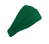 Bandeau Cheveux Sport Dames coton élastique bandeau Sport Yoga enveloppement cou tête écharpe casquette 2 en 1 Bandana cheveux accessoires(Dark green)