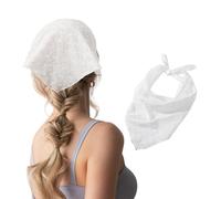 Bandeau Cheveux Triangulaire Femme Dentelle pour Filles Foulard Cheveux Bandana Vintage d'été Couvre-chefs Foulards Bohèmes Bandeaux pour Longs, Courts, Raides et Bouclés (Blanc, M)