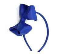 Bandeau classique en ruban gros-grain pour fille avec grand nœud, bleu roi (bleu roi, taille unique)