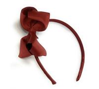 Bandeau classique pour fille avec grand nœud en ruban gros-grain (bordeaux rouge foncé, taille unique)