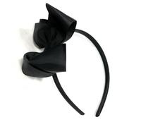Bandeau classique pour fille avec grand nœud en ruban gros-grain (noir, taille unique)