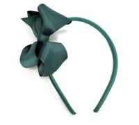 Bandeau classique pour fille avec grand nœud en ruban gros-grain (vert émeraude, taille unique)