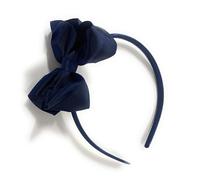 Bandeau classique pour fille avec ruban gros-grain Bleu marine Taille unique