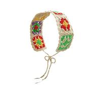 Bandeau coloré en crochet pour filles, turban à nouer pour le camping, les adolescentes, joli foulard pour cheveux