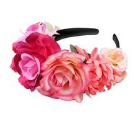 Bandeau, couronne de fleurs roses, diadème de fleurs, couronnes de fleurs rouges, bandeau de guirlande, pour femme