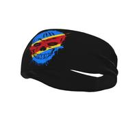 Bandeau créatif avec motif tête de mort et drapeau national de la République démocratique du Congo pour homme et femme, antidérapant, anti-transpiration, idéal pour la gym, le basket-ball, le yoga
