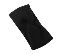 Bandeau croisé en tricot large d'hiver for femmes, Turban élastique de Yoga, couleur unie, à la mode, bandeaux for cheveux(Style 1 black)