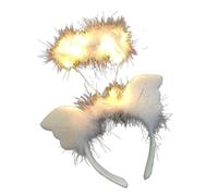 Bandeau d’ange, Halo Angel,Costume de Halo d'ange LED moelleux - Bandeau léger avec ailes d'ange pour jeux de rôle, anniversaire, fête d'Halloween.