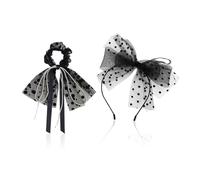 Bandeau D'Arc De 1 Pièce Et Anneau De Cheveux 1 Pièce, Accessoires De Cheveux En Dentelle Élés, Coiffure Rétro, Accessoires De Vêtements.