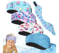 Bandeau de baignade, 4pcs de 20, 5 pouces étanche enfants bouchons d'oreille natation, couvercles d'oreille réglables avec doublure non glissante pour enfants kayak bain surf adulte, style 2