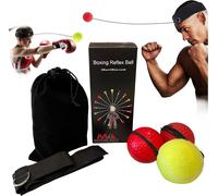 Bandeau De Balles De Réflexe De Boxe - Équipement D'entraînement De Boxe Pour Équipement Mma, Améliore La Vitesse De Frappe, La Précision Et La Coordination ?il-Main (3 Niveaux De Difficulté, 3 Balles