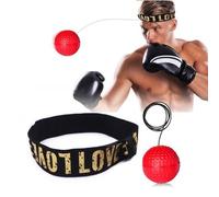 Bandeau De Boxe - Ballon Réflexe Avec Bandeau Rouge Rouge M