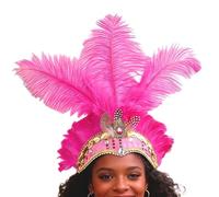 Bandeau De Cabaret - Accessoire De Plumes Colorées Pour Fête Du Festival, Coiffure De Carnaval Pour Costume De Showgirl | Rétro Fascinateur Matériel 80g De Tissu Mou Pour Le Cocktail De Mariage De Mas