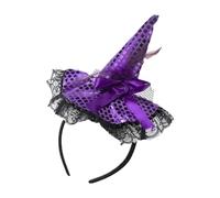Bandeau de chapeau de sorcière | Prace à utiliser des chapeaux de cerceau paillettes en dentelle en dentelle Halloween Bandons | Appel élégant Elegant Headwear Hair Costume Hatt pour les costume