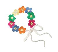 Bandeau de cheveux à fleurs tricoté doux - Réglable - Pour cuir chevelu sensible, mariage à la plage ou au quotidien - Pour les vacances - Pour femme et voyage