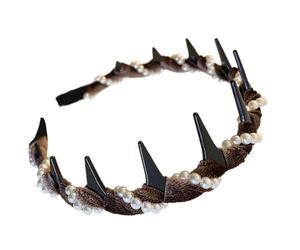 Bandeau de cheveux avec perles ondulées - Bandeau de cheveux pour filles, dents perlées, cercle pour capell antidérapant, longue durée | fournitures de fête accessoire pour cheveux, mariage complet