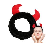 Bandeau de cheveux de lavage de visage, bandeau de cornes de diable | Bandes de cheveux de maquillage en corne du diable,Bandeaux de doux, bandeaux de cheveux en serviette, accessoires créatifs