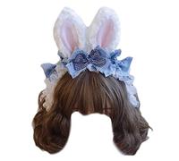 Bandeau de cheveux en dentelle plissée pour cosplay, bandeau de maquillage pour prendre des photos, bandeau de couleur bleue, bandeau de maquillage pour laver le visage