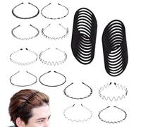 Bandeau de cheveux en métal pour hommes, Bandeau de cheveux en métal,Kit de bandes de sport pour cheveux ondulés | Bandeaux élastiques pour cheveux en métal Bandeau unisexe pour cheveux Sportiva ant