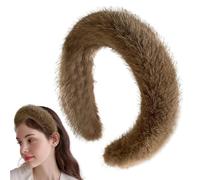 Bandeau de cheveux en vison artificiel - Femme Hiver Automne, Longue durée, chaude et moelleuse, coiffe multifonctionnelle, douce et à la mode, pour intérieur et extérieur, lavage du visage, voyage