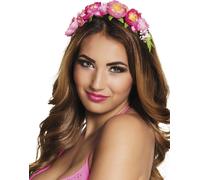 Bandeau de cheveux fleurs de lotus accessoire vert-rose